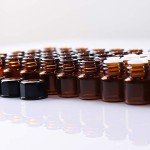 50 Pack 1ml Mini Amber Glass Bottles Set