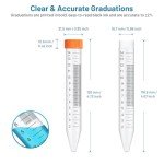 15mL Conical Centrifuge Tubes, 100 Pack