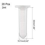 20 Pcs 2ml Plastic Centrifuge Tubes with Caps