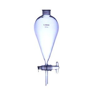 500mL Pear-Shaped Glass Separatory Funnel with Stopcock