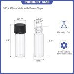 PATIKIL 2ml Clear Glass Sample Vials – 100 Pack