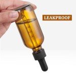 4 Pack 1 oz Leakproof Amber Dropper Bottles