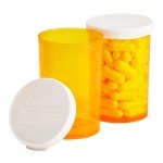 50 Pack Orange Empty Pill Bottles with Caps