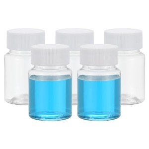 5-Pack 50ml PET Reagent Bottles with Screw Caps