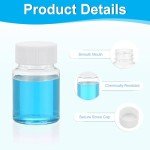 5-Pack 50ml PET Reagent Bottles with Screw Caps