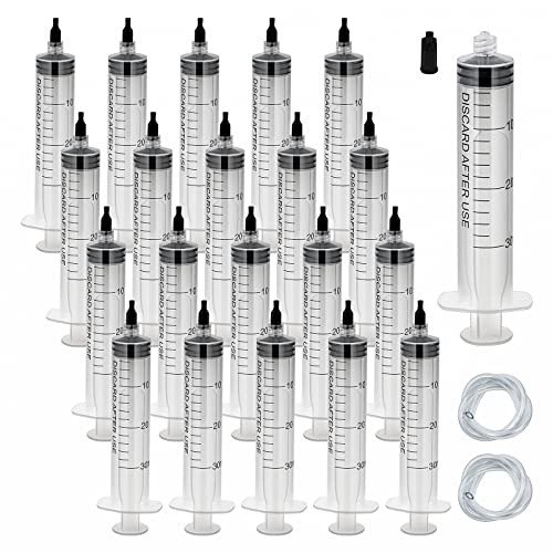 20 Pack Sterile 30mL Plastic Syringes with Caps