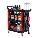 3-Tier Rolling Utility Cart for Mechanics & Detailers