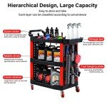 3-Tier Rolling Utility Cart for Mechanics & Detailers