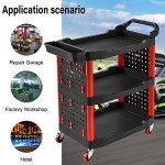3-Tier Rolling Utility Cart for Mechanics & Detailers