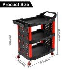 3-Tier Rolling Utility Cart for Mechanics & Detailers