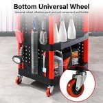 3-Tier Rolling Utility Cart for Mechanics & Detailers