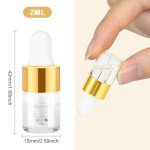 10 Mini Glass Dropper Bottles with Gold Caps