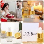 10 Mini Glass Dropper Bottles with Gold Caps