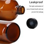 16oz Amber Glass Boston Bottles with Caps - 2pcs