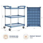 RAYOCON Heavy Duty 3-Tier Rolling Utility Cart