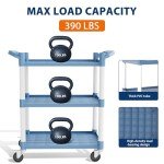 RAYOCON Heavy Duty 3-Tier Rolling Utility Cart