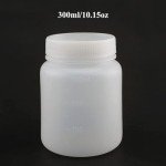 5-Pack 300ml Wide Mouth PE Plastic Lab Bottles