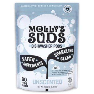 Molly's Suds Dishwashing Pods - 60 Grease-Cutting Tabs