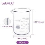 Labvida 6-Pack 50ml Thick Glass Beakers