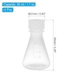 PATIKIL 50ml Narrow Mouth Erlenmeyer Flask Set