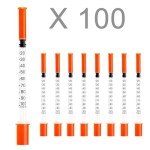 100 Pack of U-100 30G 1ml Disposable Syringes