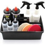 Large Stackable 3-Compartment Plastic Cleaning Caddy