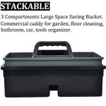 Large Stackable 3-Compartment Plastic Cleaning Caddy