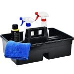Large Stackable 3-Compartment Plastic Cleaning Caddy