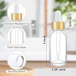 24 Pack 1oz Clear Glass Bottles with Droppers