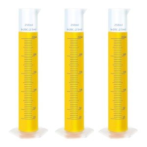3pcs 250ml Plastic Graduated Measuring Cylinders Set
