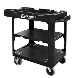Heavy Duty Rolling Utility Cart with Ergonomic Handle