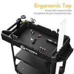 Heavy Duty Rolling Utility Cart with Ergonomic Handle