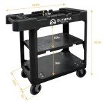 Heavy Duty Rolling Utility Cart with Ergonomic Handle