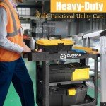 Heavy Duty Rolling Utility Cart with Ergonomic Handle