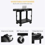 Heavy Duty Rolling Utility Cart with Ergonomic Handle