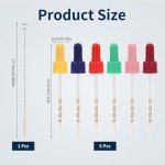 Colorful 6-Pack Glass Dropper Pipettes - 1ML
