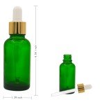1oz Green Glass Dropper Bottle for Essential Oils