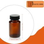 Wide Mouth Amber Glass Packer Bottles, 100 ML