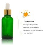 1oz Green Glass Dropper Bottle for Essential Oils