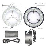 Adjustable 144 LED Ring Light for Microscopes
