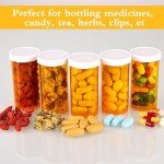 ElevateTech Small Clear Pill Bottles with Caps