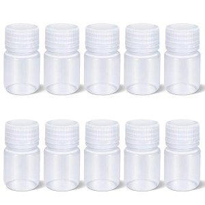 10-Pack Wide Mouth Plastic Reagent Bottles