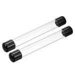 PATIKIL Clear Plastic Tube with Rubber Caps, 2 Set