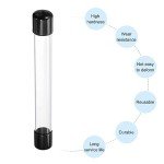 PATIKIL Clear Plastic Tube with Rubber Caps, 2 Set