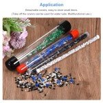 PATIKIL Clear Plastic Tube with Rubber Caps, 2 Set