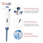 Okulab Adjustable Single-Channel Pipette 20-200µL