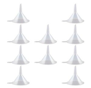 Clear Plastic Mini Funnels for Lab Use (10 Pack)