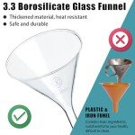 HUAOU 2pc 100mm Borosilicate Glass Funnel Set