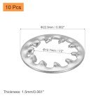 10Pcs Stainless Steel Internal Tooth Washers, 1/2-Inch