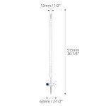 QWORK 25mL Borosilicate Burette with Stopcock - 2 Pack